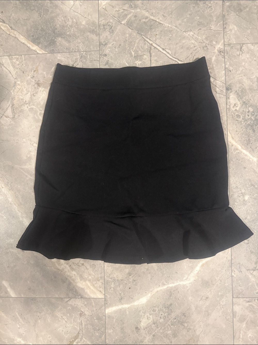 Black Ruffle-Hem Women's Skirt